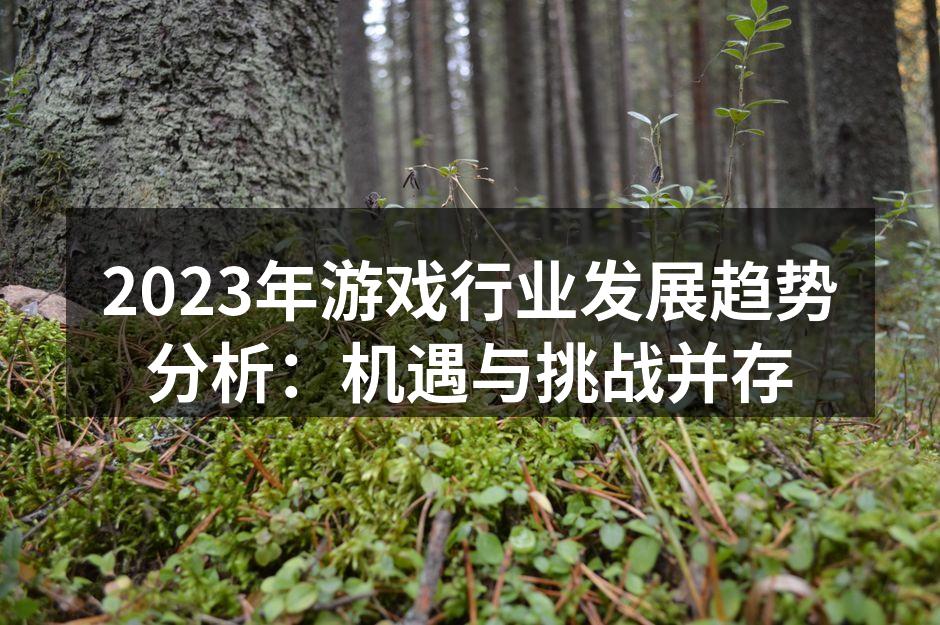 2023年游戏行业发展趋势分析：机遇与挑战并存
